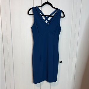 Guess - US8 - Royal Blue Crisscross Strap Dress- Side Zipper